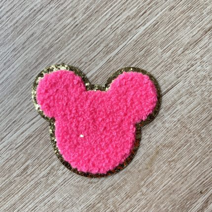 Chenille Mickey Mouse patch Hot Pink