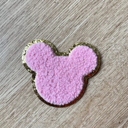 Chenille Mickey Mouse patch Pink
