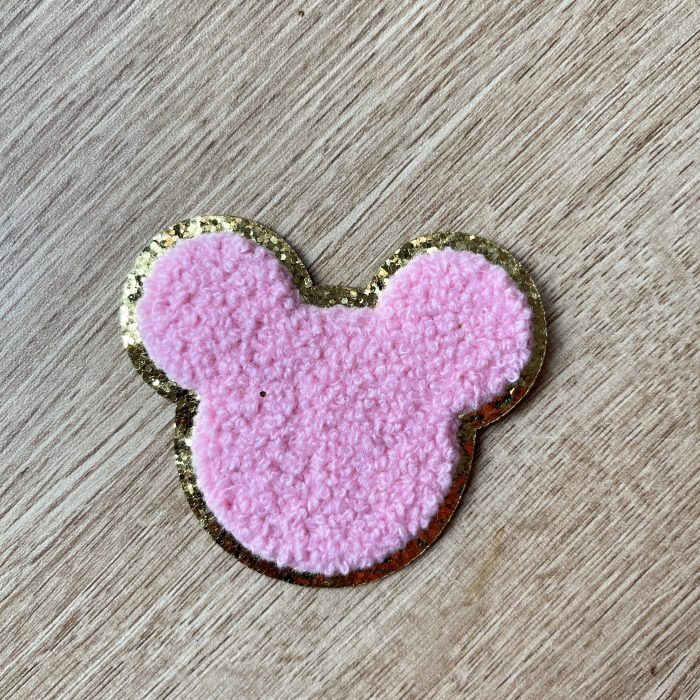 Chenille Mickey Mouse patch Pink