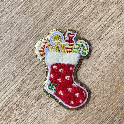 Christmas Stocking Chenille Iron-On Patch