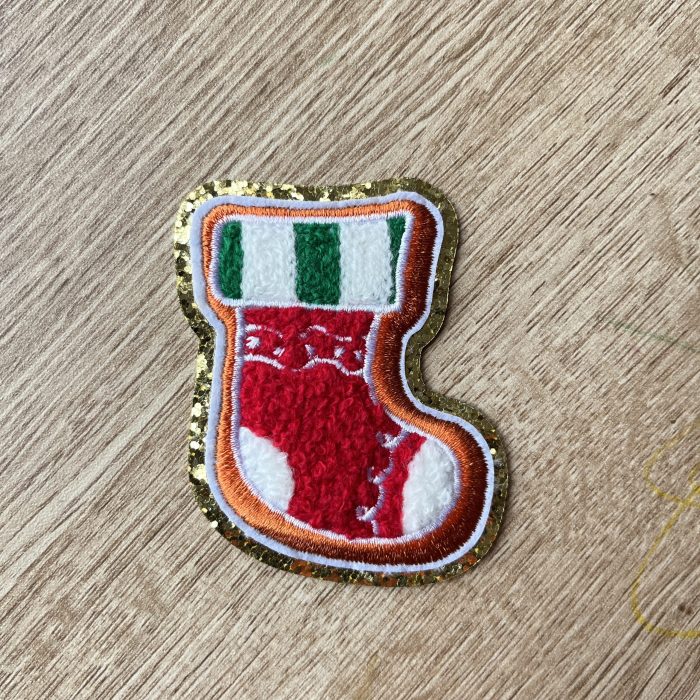 Christmas Stocking Chenille Iron-On Patch