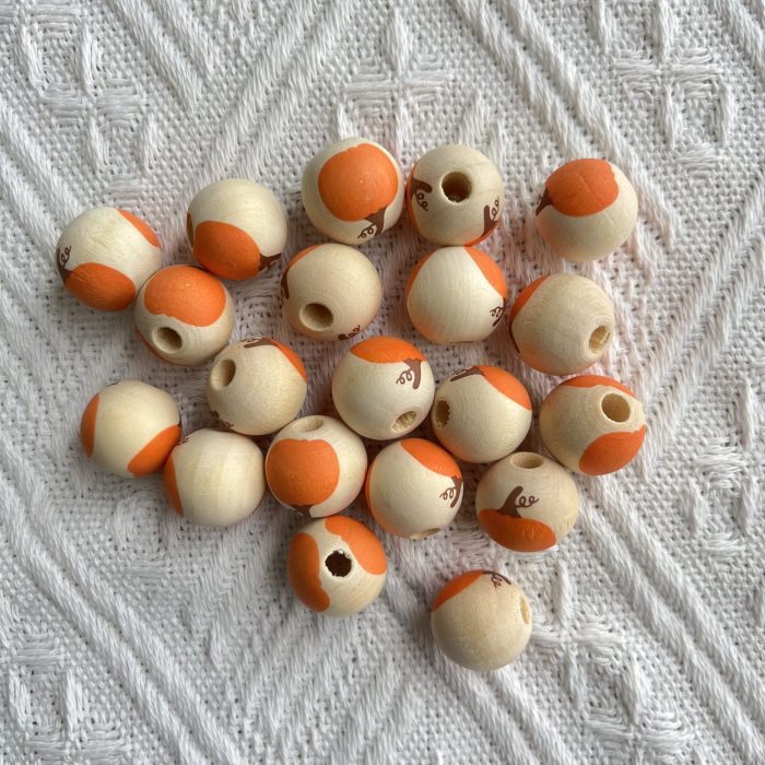 Fall Themed Pumpkin Wooden Beads