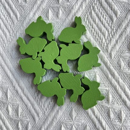 Green Wood Easter Rabbit Beads