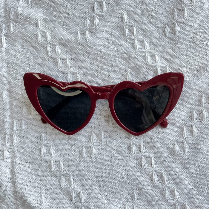 Maroon heart sunglasses