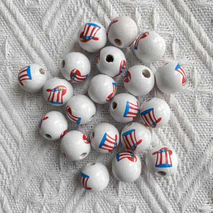 Patriotic hat Wood Bead