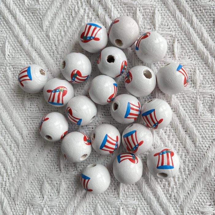 Patriotic hat Wood Bead
