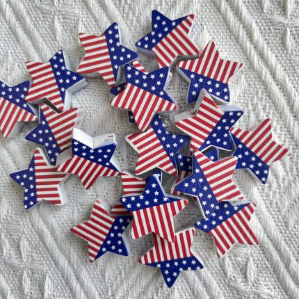 Patriotic star wood beads