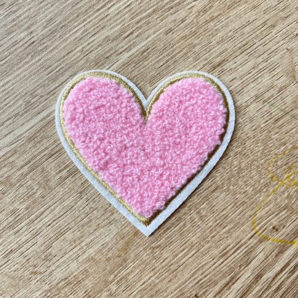 Pink Chenille Heart Patch
