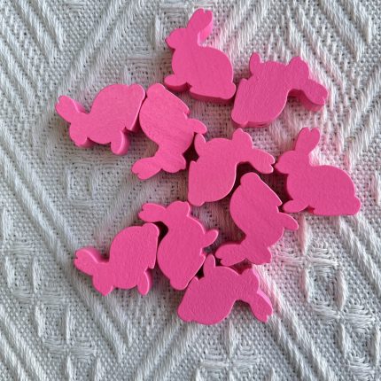 Pink Wood Easter Rabbit Beads
