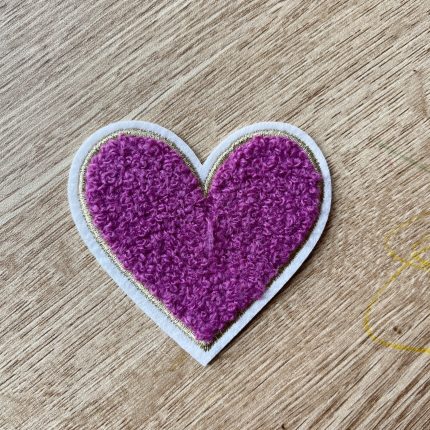 Purple Chenille Heart Patch