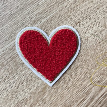 Red Chenille Heart Patch