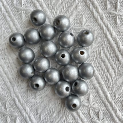 Silver wood beads