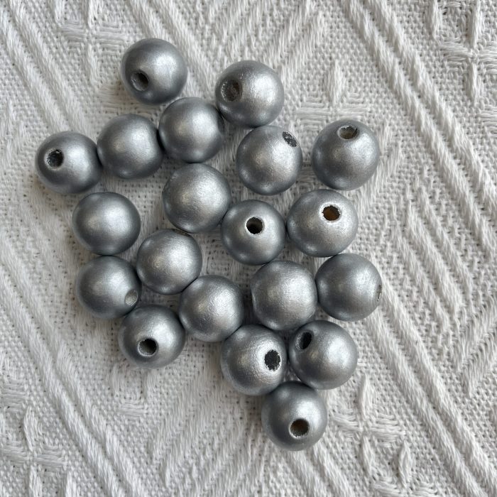 Silver wood beads