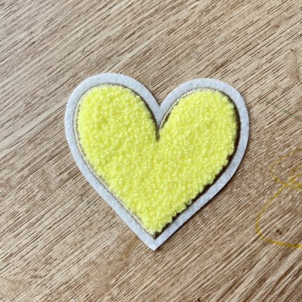 Yellow Chenille Heart Patch