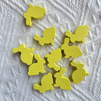 Yellow Wood Easter Rabbit Beads