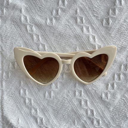 beige heart sunglasses