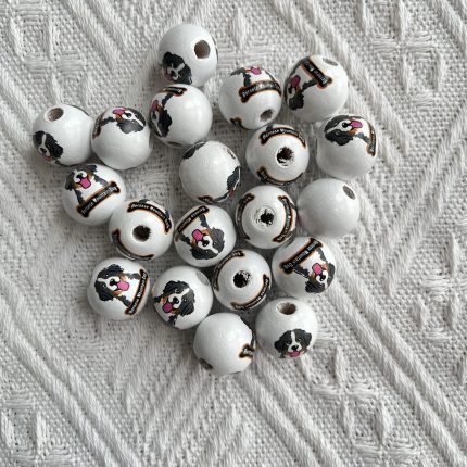 bernese mountain wood beads