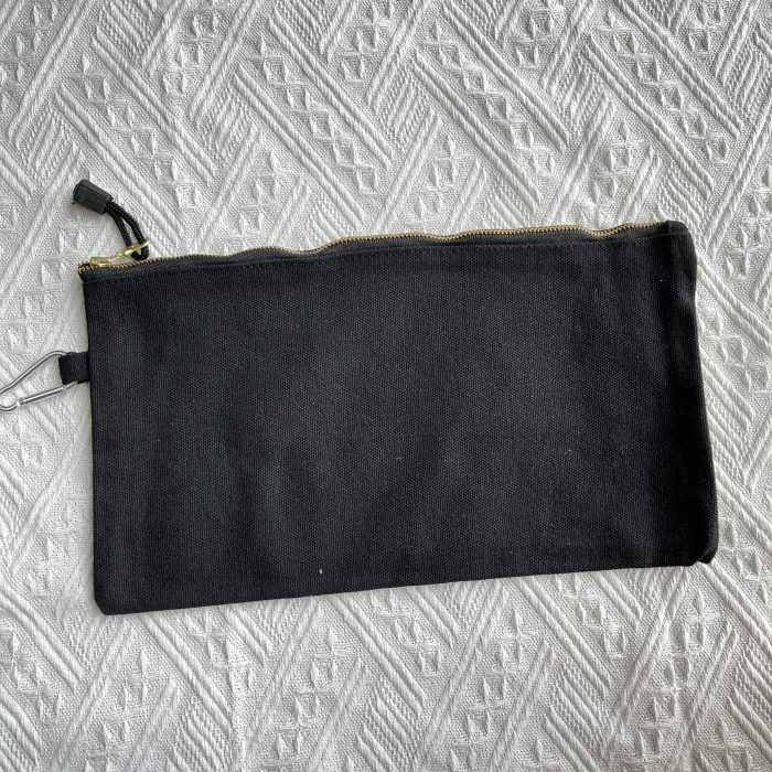 canvas makeup bag black