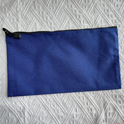 canvas makeup bag blue
