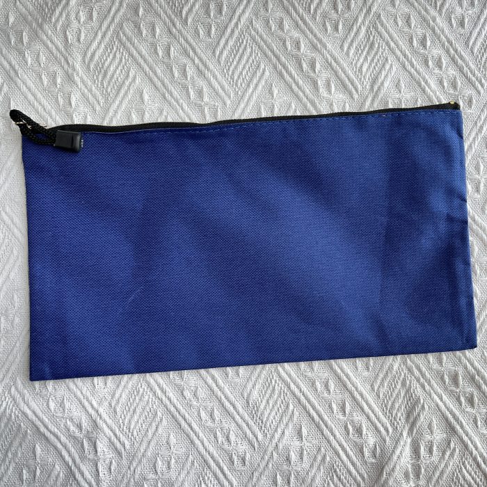 canvas makeup bag blue