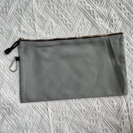canvas makeup bag grey