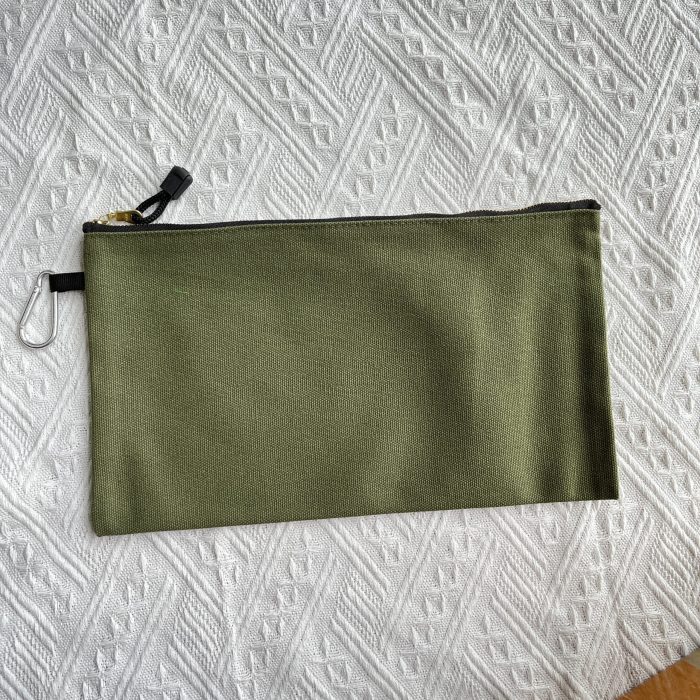 canvas makeup bag olive