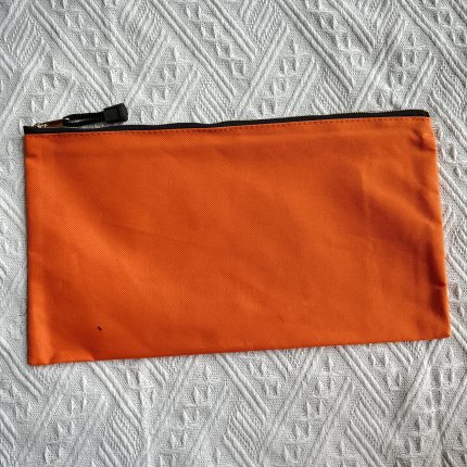 canvas makeup bag orange
