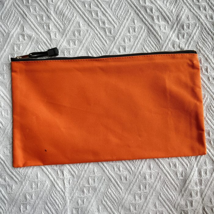 canvas makeup bag orange