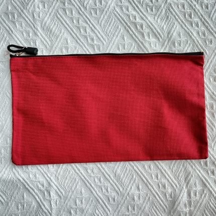 canvas makeup bag red