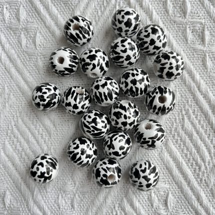 cow print Wood Beads