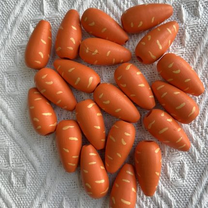 easter carrot wood beads