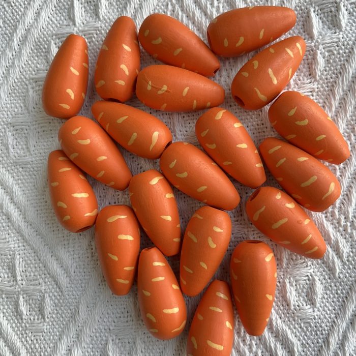 easter carrot wood beads