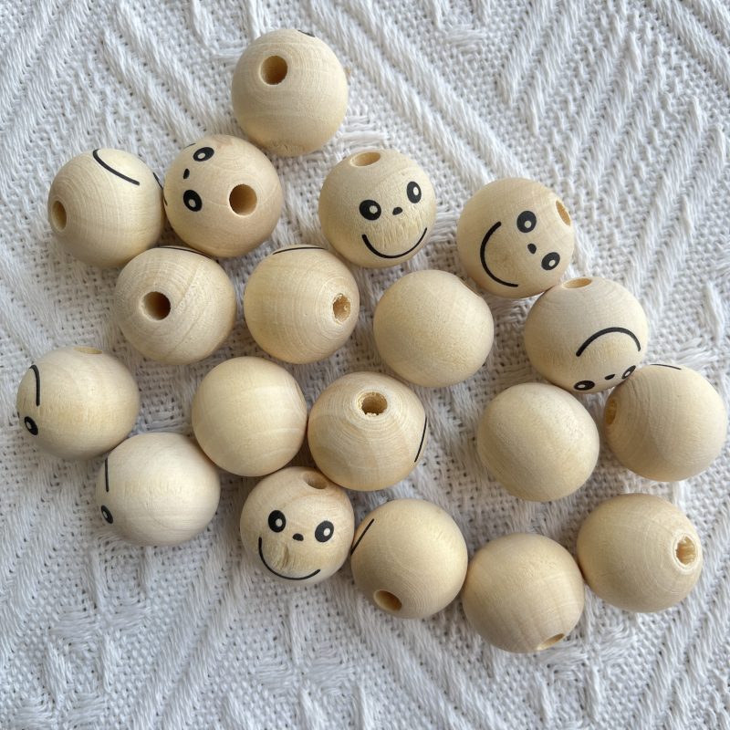 emoji wood beads