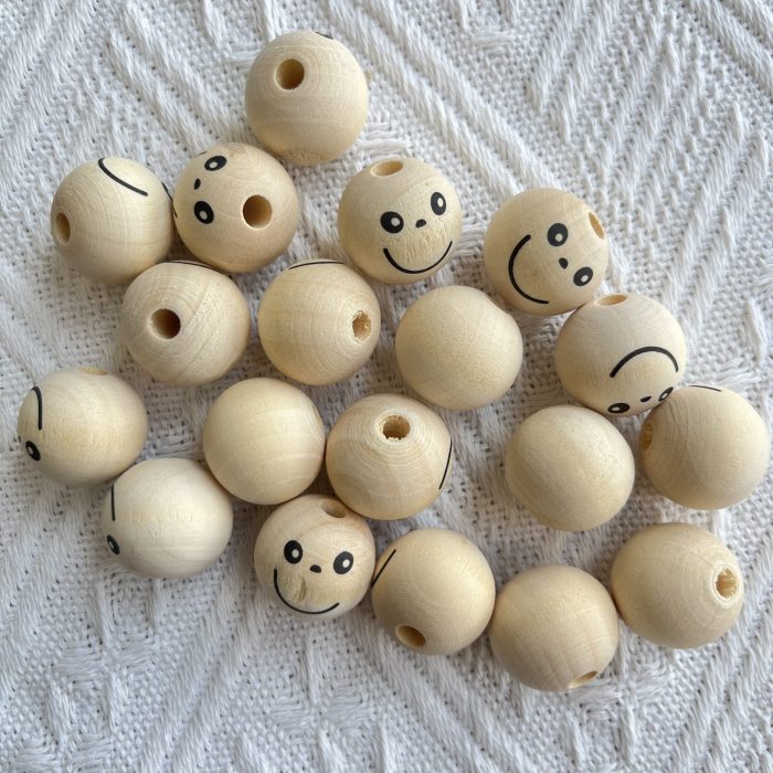 emoji wood beads