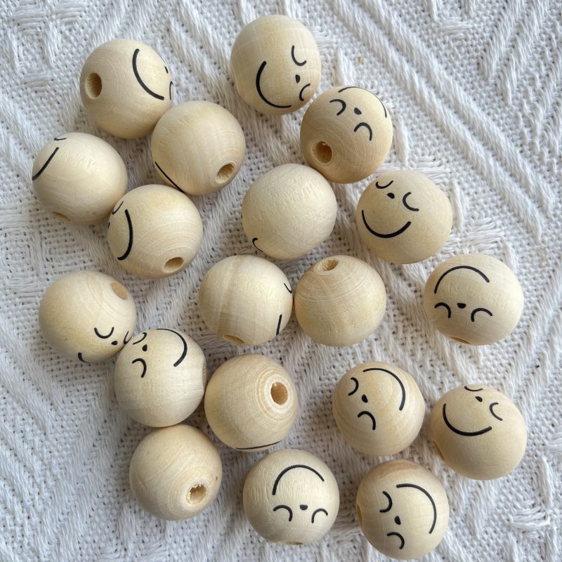 emoji wood beads
