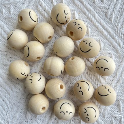 emoji wood beads