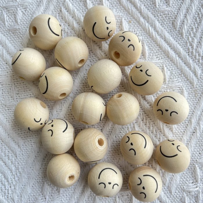 emoji wood beads
