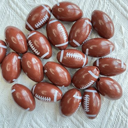 football wood beads
