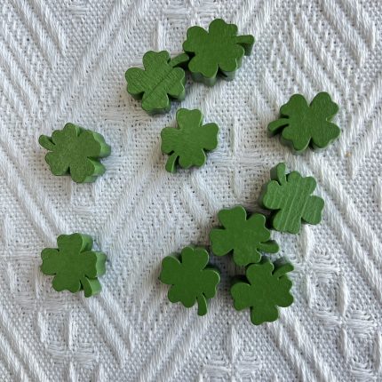 four leaf clover wood beads