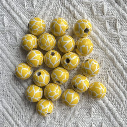giraffe print Wood Beads