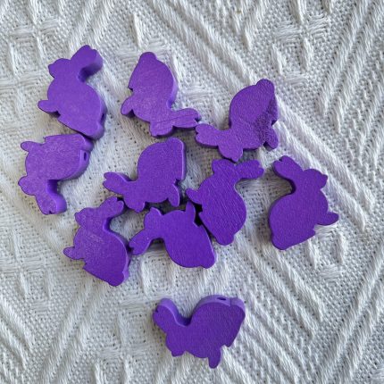 purple Wood Easter Rabbit Beads