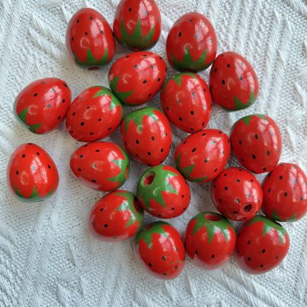 strawberry wood beads