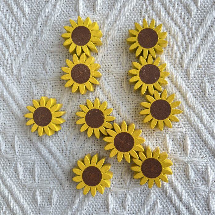 sunflower wood beads