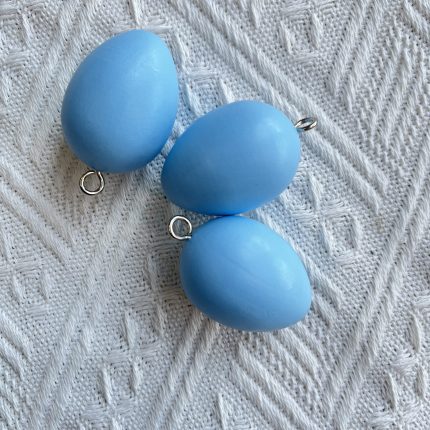 wood egg beads blue