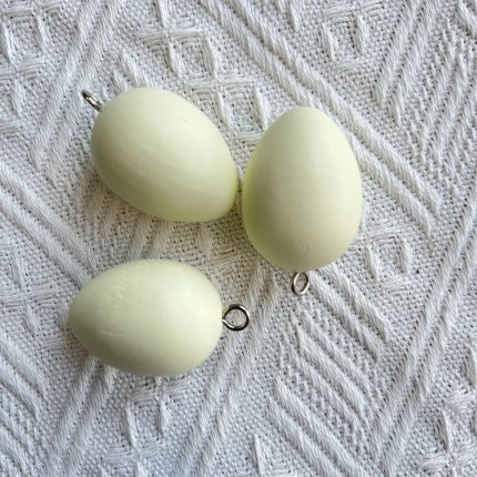 wood egg beads yellow