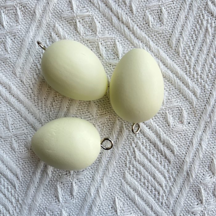 wood egg beads yellow