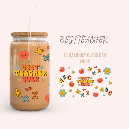 BEST TEACHER 16oz uv dtf cup wraps