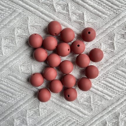 Burgundy Rose Silicone Beads