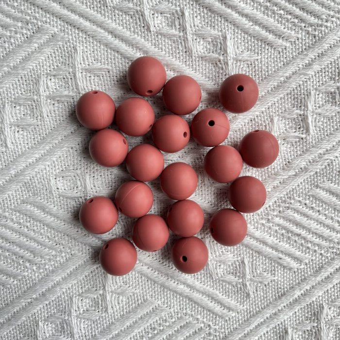 Burgundy Rose Silicone Beads