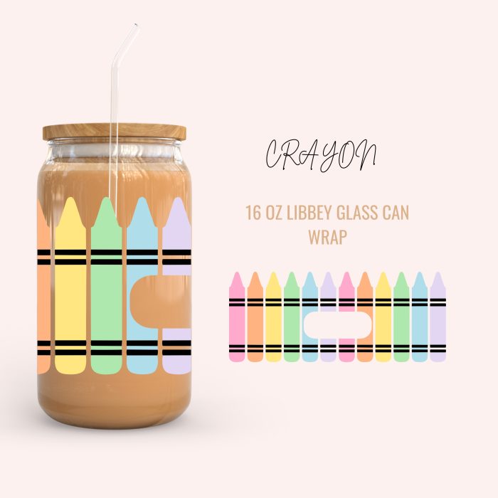 CRAYON 16oz uv dtf cup wrap